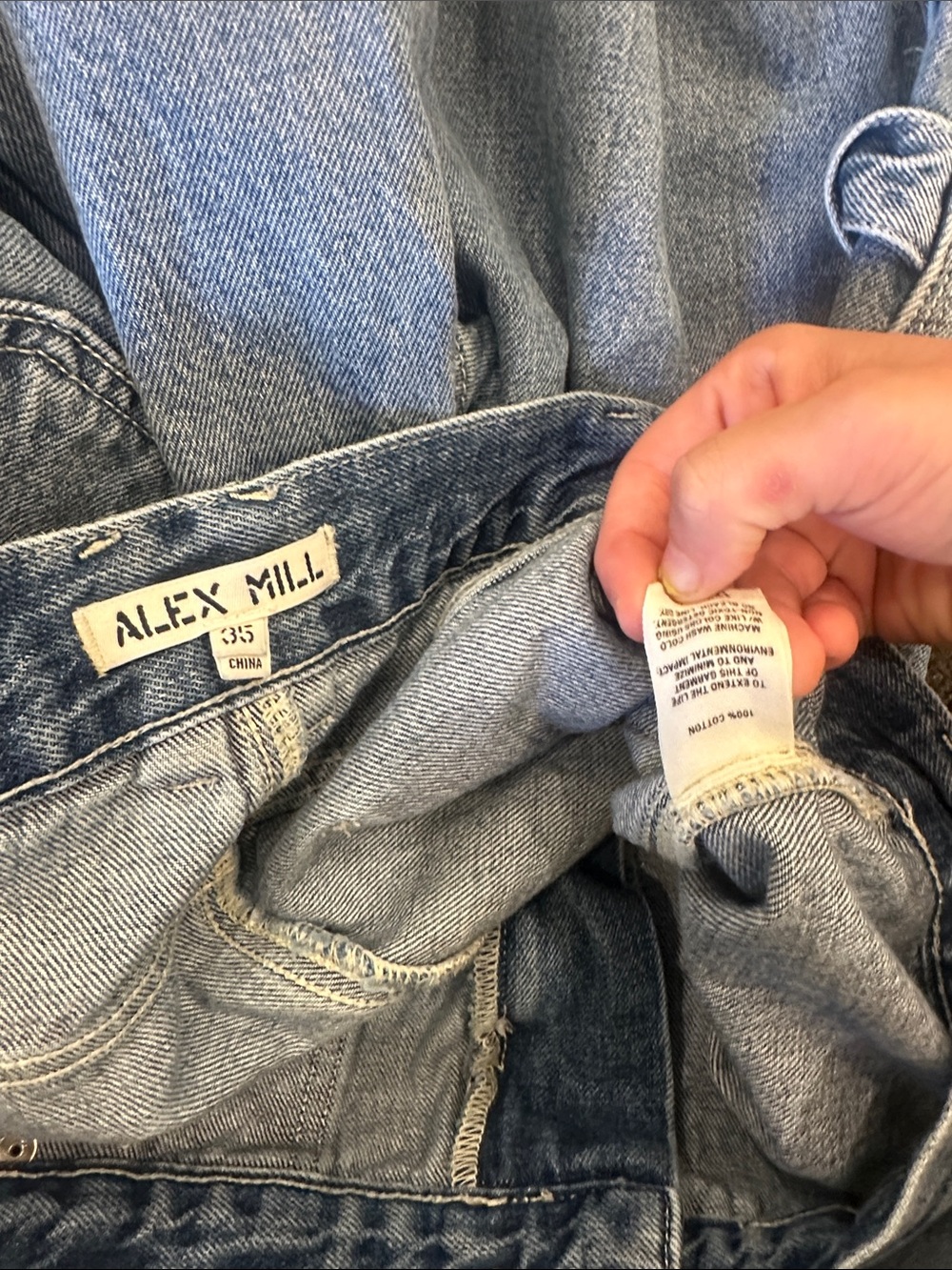 Men’s Alex Mill Light Wash Zipper Fly Carpenter Painters Jeans Size 35 - Picture 7 of 7